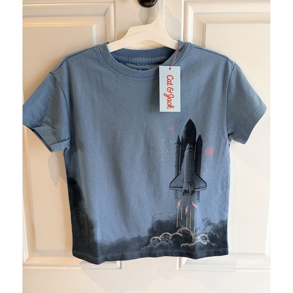 Cat & Jack Oversized T-shirt Space Shuttle - 2T - Picture 1 of 4